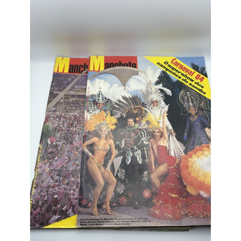 2 Manchete Magazine Brazil 1984 Carnaval Rio de Janeiro Vintage Brazilian Lot - Picture 1 of 11